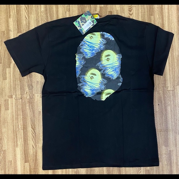 Bape Ape face green glow ghost black tee - Picture 4 of 6